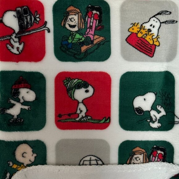 Peanuts Winter Reversible decorative Throw | Snoopy and the gang Christmas Throw - Picture 4 of 8